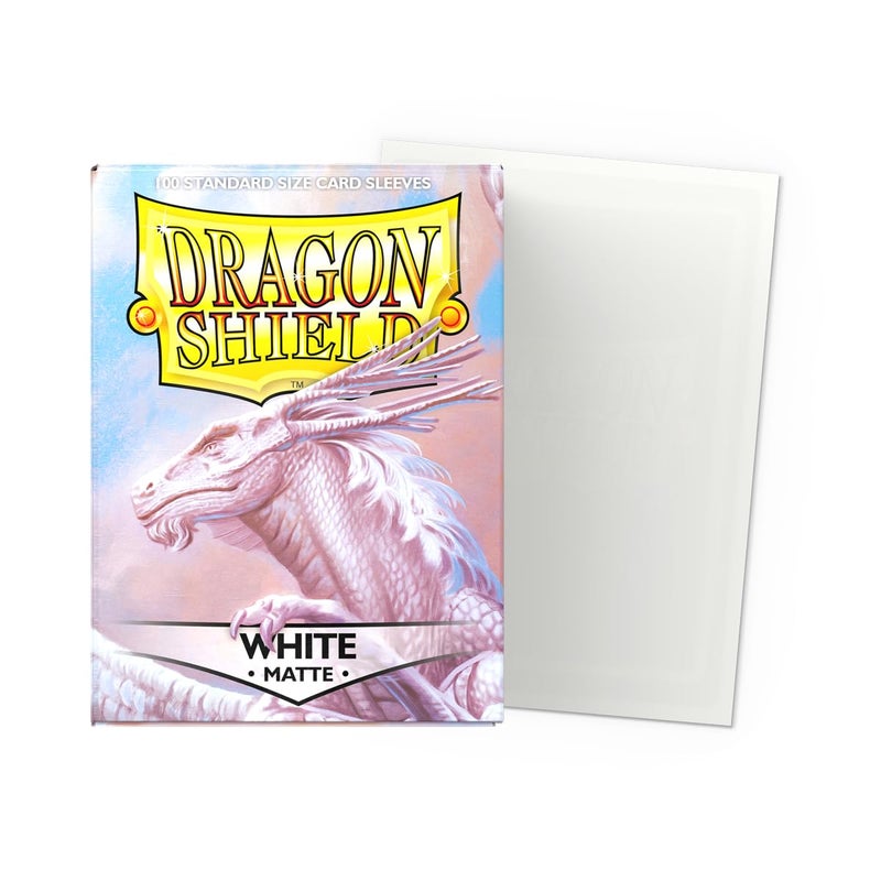dragon shield دراغون شيلد | أكمام بطاقات مات قياسية الحجم | 100 قطعة - أكمام TCG ناعمة وقوية - متوافقة مع بوكيمون، فليش آند بلود، ون بيس وماجيك ذا جاذرينغ | أبيض غير لامع - Image 2